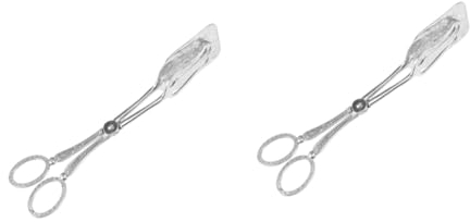 Ciieeo 2pcs Food Clip for Barbecue Charcuterie Accessories Vintage Style Zinc Alloy Heat Resistant Tong