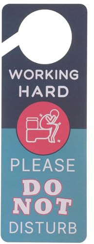 Alipis Double-Sided Toilet Door Hanger Sign with Hook Funny do Not Disturb Occupied Free Bathroom Indicator for Restroom Use 8.62 X 3.11 Inch