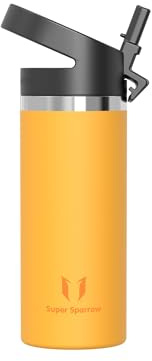 Sparrow Insulated Water Bottle with Straw Metal Bottles 500ml/750ml/1L/1.5L | Stainless Steel Drinks Bottle, Leakproof & BPA Free Flask, SwivelSip Straw Cap, Reusable Sports,School Outdoor