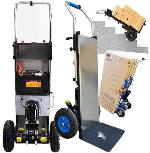 DDZJTPP Carrello Saliscale Elettrico,Porta Oggetti Pesanti da 1500W,con Batteria Esterna da 48V,capacità di Carico:400Kg,velocità Regolabile,per Il Trasporto di Merci su E Giù per Le Scale
