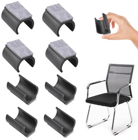 8 deslizadores para sillas con fieltro, para sillas de 24 a 25 mm de diámetro, deslizadores de fieltro para sillas oscilantes, parqué, para proteger suelos de baldosas y suelos de madera