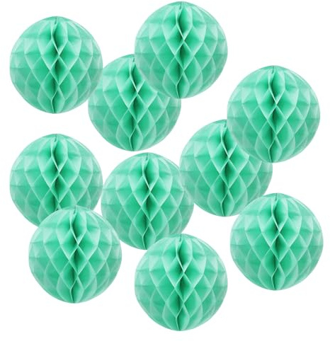 PATIKIL 10 Stück Papier Wabenball, 30cm Seidenpapier Wabenbälle, Wabenkugel zum Aufhängen für Oster Geburtstag Hochzeit Zuhause Hintergrund Dekor, Mintgrün