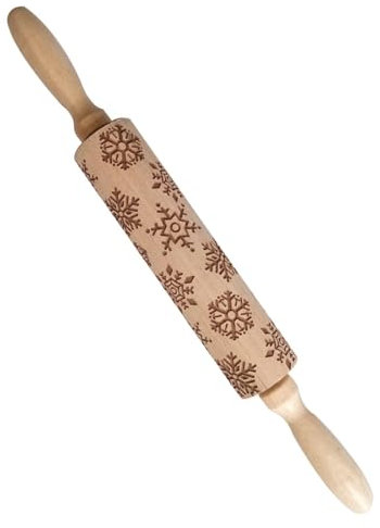 Weihnachts Nudelholz, Muster Nudelholz, Nudelholz Zum Backen Geprägter Weihnachten, Weihnachtsdruck Schnitzerei Geprägt Mit Holzgriff, Weihnachts Back Zubehör