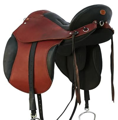 English Western Endurance Quilted Seat Leather Horse Saddle Tone Combination English Rigging, Travel Comfortable Horse Saddle/Quilted Sdeat Travel Comfortable Seat Saddle (18'')
