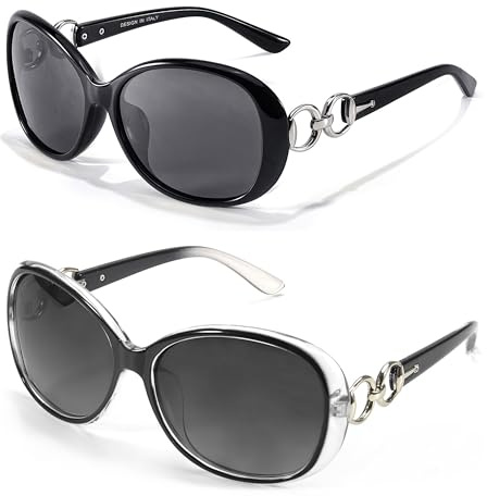 LVIOE 2P Sonnenbrille Damen Übergröße Stilvoller UV-Schutz