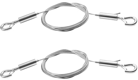 2 Pcs 1.5mm x 2m Adjustable Picture Hanging Wire Metal Heavy Duty Hanging Rope Picture Hanging Chain Cord Photo Frame Wire Rope Hardware with Hooks for Billboards