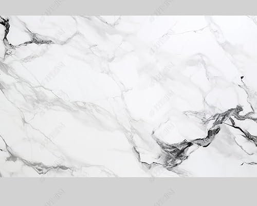 MZOwallpaper Papier Peint Intissé Marbrage Blanc Poster Tableaux Muraux Tapisserie Photo Trompe L'Oeil Salon Chambre Art Mural 400Cm(L) X280Cm(H)