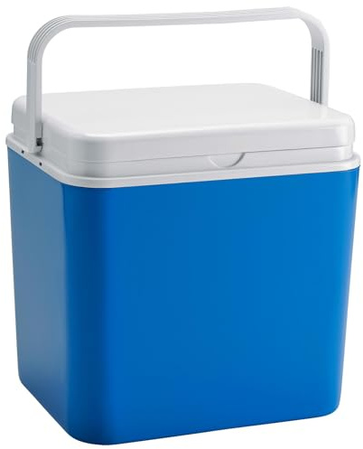 Harbour Housewares Cool Box – Blue Portable Insulated Cooler, Small Ice Chest for Camping, Picnic, Beach, Travel & Car Use, Food & Drink Storage for Cans & Snacks