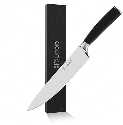 XFNlumere 7Cr17Mov 20cm Edelstahl Kochmesser cutter messer hochkohlenstoff scharf obstmesser gemüsemesser mit ergonomische Holzgriff Küchengeräte Geschenkbox enthalten