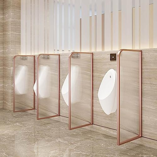Wasserdichter Urinal-Trennwand für Hotel/öffentliche Toilette, gehärtetes Glas mit Edelstahlrahmen, Roségold, ideal für Schule/Bar, 1 Stück