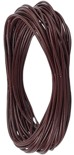 CALFOVERA 10.94 Iarde 1 MM Rotondo Corda in Vera Pelle di Vacchetta per La Creazione di Gioielli Cioccolato Corda in Vera Pelle per Lacci Intrecciati per La Realizzazione di Collane Braccialetti