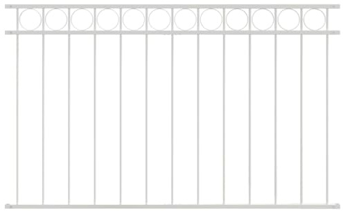 vidaXL Zaunelement ASSEN Weiß 170 x 80 cm Stahl, Gärten und Terrassen, moderne Stahlkonstruktion, stabiler Außenpaneel, minimalistisches Design, Landschaftselement
