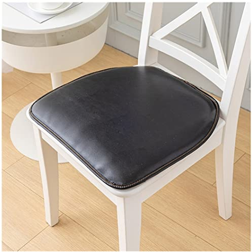Stuhlkissen (1/2/4er-Packung), Leder, Esszimmerstuhlkissen, wasserabweisend, langlebig, weich, rutschfest, Farbe: Braun, Größe: 43 x 40 cm (1 Packung)) (Farbe: Schwarz, Größe: