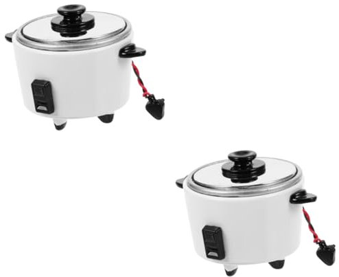 Hemobllo 2stücke Miniatur Reiskocher Für Puppenhaus DIY Küchendekor Realistische Miniaturfigur Für Dollhouse Zubehör Stilvolle Dekoration Für Mini-häuser Und Mikrolandschaften