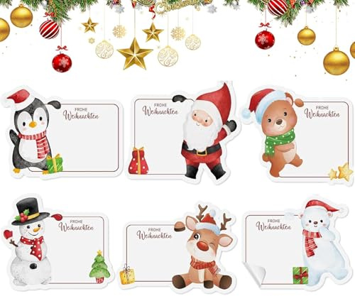 120 Weihnachtsaufkleber für Weihnachtsgeschenke, Weihnachtsaufkleber, Haftnotizen für Geschenkverpackungen, Partys, Umschläge usw