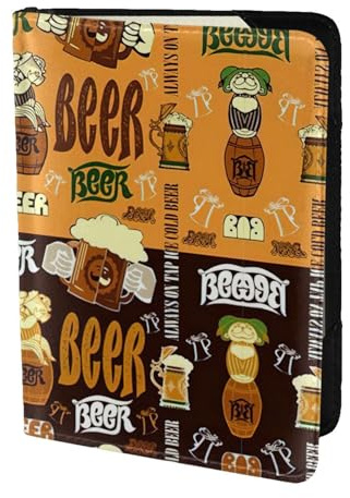 SDEGTHO Étui de passeport avec impression de bière pour voyage indispensable, étui de passeport pour accessoires de voyage pour femmes et hommes, Noir , Taille unique