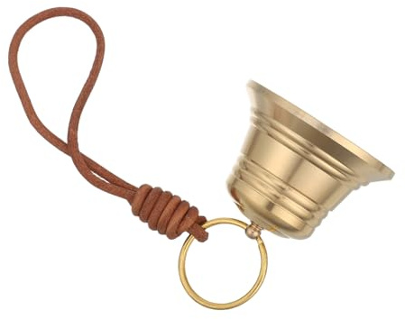 Garneck Vintage Messing Türglocke Hängend Kleine Klingel für Türknauf Dekoration Garten Laden Eingang Retro Metall Glocke Flexibel Montierbar Rustikales Haus Ornament