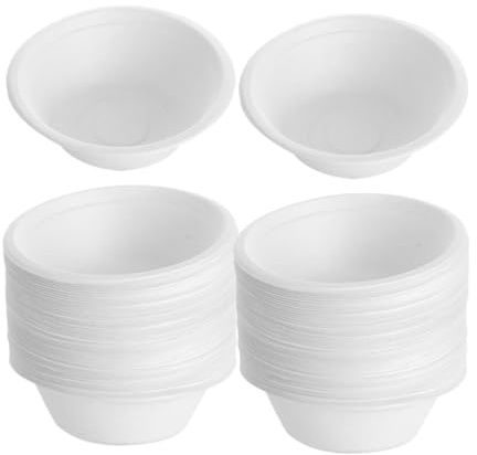 Gatuida 100 piezas Cuencos de Papel Pulpa Biodegradables para Sopa Ensalada y Comida para Llevar para Camping Restaurantes y Eventos al Aire
