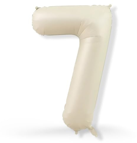 FUNXGO XXL Zahl 7 Folienballon Champagner ca. 100cm – Riesen Zahlen Luftballon – Helium & Luftfüllung – Große Ballon Zahl für Geburtstag, Hochzeit & Party Deko - Folienballon 7 Champagner