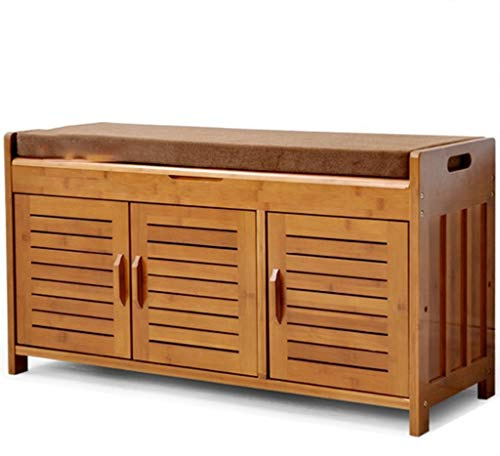 Vintage Chinese Style Shoe Bench Organizer with Large Capacity, Multifunctional Shoe Rack and Storage Box, Entryway Boot Bench with Seat for Corridor and Home