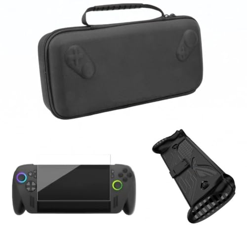 MoSundi Access-Discount - Custodia protettiva con proteggi schermo in vetro temperato e custodia, per console portatile ASUS ROG Ally X, colore: Nero