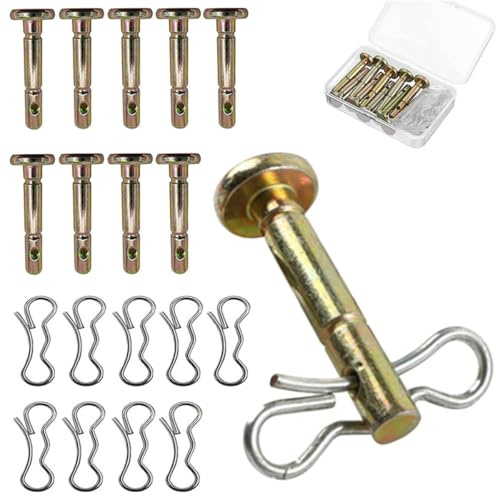 Hemobllo 10er-Set Scherbolzen und Splinte für Schneefräsen, Edelstahl Scherstifte Ersatzteile für Schneeräumer, 4,7 cm Schneefräsenzubehör für Winterschutz, Rostfrei