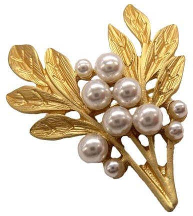 MAGICLULU Orchidée Accessoire en Alliage Broche Perle Imitation Élégante et Classique pour Femme pour Soirée et Bal
