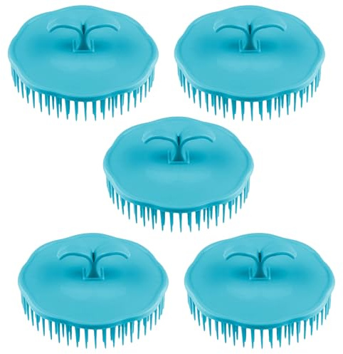 Yardenfun 5 Stück Kopfhautmassagebürste Shampoo Bürste Rund aus Pp und Tpr für Tägliche Massage und Haarschutz im Heimgebrauch mit Praktischem Design Zufällige Farbe