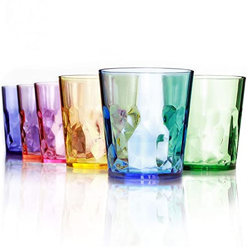 SCANDINOVIA - 400ml Unbreakable Premium Drinking Water Glasses - Set of 6 - Super Grade Acrylic Plastic Tumbler Cups - BPA Free - Dishwasher Safe - Stackable - Reusable