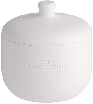 WENKO Universaldose The Collection White - Kosmetikdose, Wattedose Fassungsvermögen: 0.413 l, Polyresin, 11 x 11 x 11 cm, Weiß