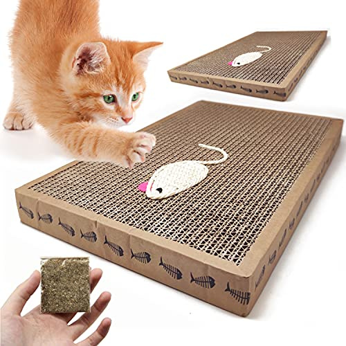 BPS 2Pcs Rascador Gatos Rascador de Cartón Juguetes Gatos Accesorio Ideal para Afile Las Uñas (2 Pcs 24x39x3.5cm) BPS-1853 * 2