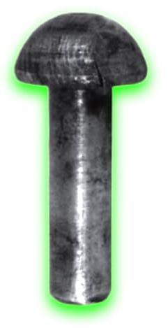Déco fer Forgé- LOT DE 50 RIVETS TETE BOMBÉE- Acier Forgé Décoration Accessoires- Taille H 20 x 8 x 16 mm- Rivet Long Noir Vintage Rustique - Tete Diamètre 16 mm -Usage Décoratifs Interieur Exterieur