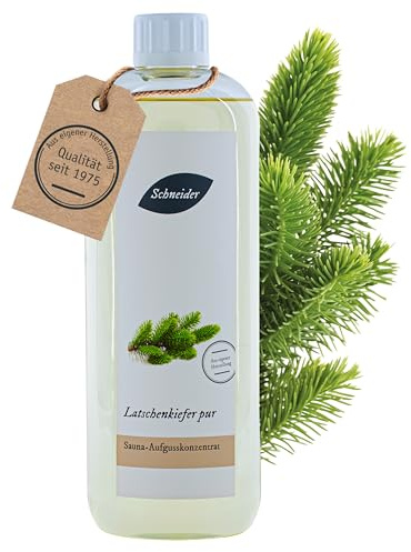 Saunabedarf Schneider Sauna Aufguss Konzentrat Latschenkiefer - 1000ml, naturreine, ätherische Öle, wohltuender Saunaaufguss & langanhaltendes Dufterlebnis