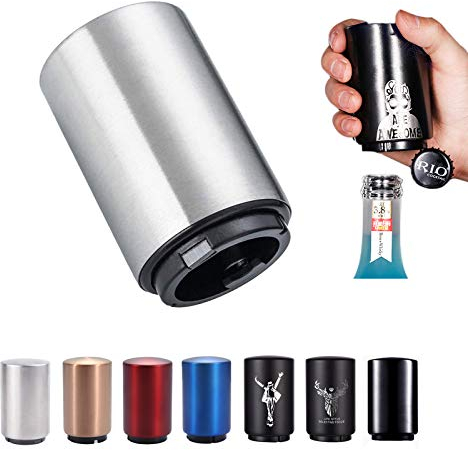 SUOXU Bottle Opener, Stainless Steel Magnetic Beer Bottle Opener Kitchen Gadgets, Beer Openers Suitable for Arthritis Hands, Birthday Gift for Dad Husband