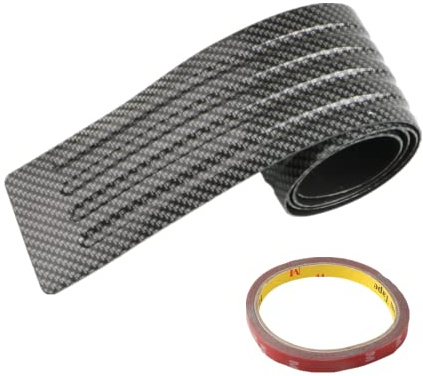 Youngine Protector de parachoques trasero de goma de fibra de carbono universal, protector de parachoques antirrayas para camioneta, camioneta, camioneta, SUV 90 cm / 35,5 pulgadas