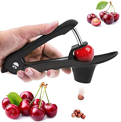Cherry Pitter Remover Cherry Seed Remover Olives Pitter Tool Cherries Corer Pitter Tool with Space-Saving Lock Design (Black)