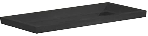Decorspace Soucoupe rectangulaire en résine pour plantes et fleurs Made in Italy pour l'extérieur (97 x 42 pour pot de 100 cm, anthracite)
