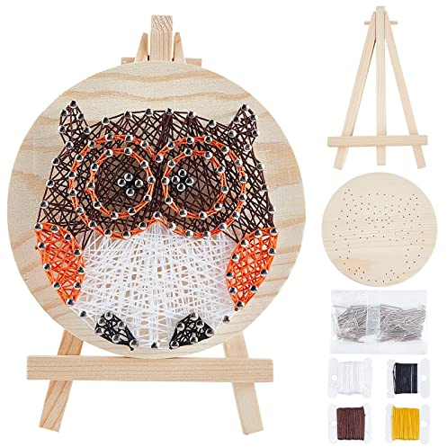 WEBEEDY Eule String Art Kit Lustige DIY-Kunst- Und Bastelsets Für Erwachsene Anfänger Gewundene Linien Malerei Art Kit Projekte Home Wanddekorationen Geschenk zum Weihnachten