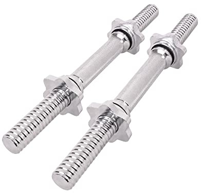 FFitness Coppia Manubri Corti da 35 cm N° 2 Dumbbell Bilancieri Dritti con Chiusure a Vite Farfalla Set Bodybuilding Home Gym Diametro 25 mm