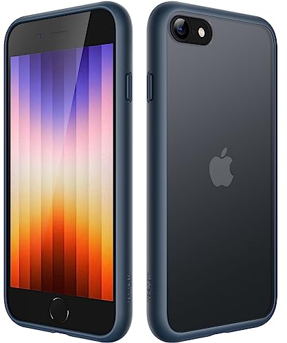 JETech Matte Hülle für iPhone SE 3/2, iPhone 8/7, Sturmblau | Robuster Schutz, Matte Rückseite, Anti-Fingerabdruck, Stoßfestes Design