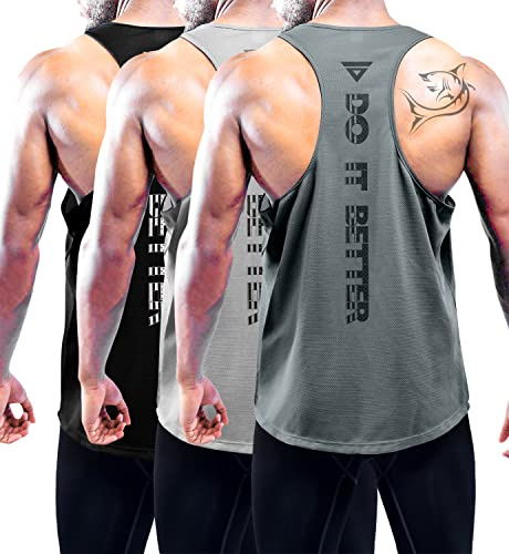 Boyzn 1 or 3er Pack Tank Top Herren, Sommer Ärmelloses T-Shirts Atmungsaktive Muskelshirts Achselshirts, Fitnessstudio Workout Tank Top Sport Unterhemd Gym Bodybuilding Sleeveless T Shirt für Laufen