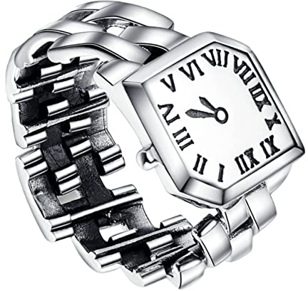 UKCOCO 1stk Uhrenring Ringförmige Uhr Digital Für Frauen Hand Wind Runde Quarz Ring Armbanden Für Kinder Mit Handaufzug S925 Sterlingsilber Fräulein Wärter Laufen