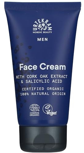 Urtekram - Men's Crema per il viso - Con estratto di quercia da sughero - Idratante - Adatta per pelli sensibili e aiuta l'irritazione post-rasatura - 75ml, Vegan, Biologica, Origine Naturale