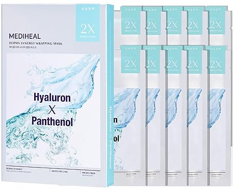 Mediheal Derma Synergy Wrapping Mask for Moisturizing Barrier (10 Packs) - Improved Skin Moisturization With Hyaluron Panthenol
