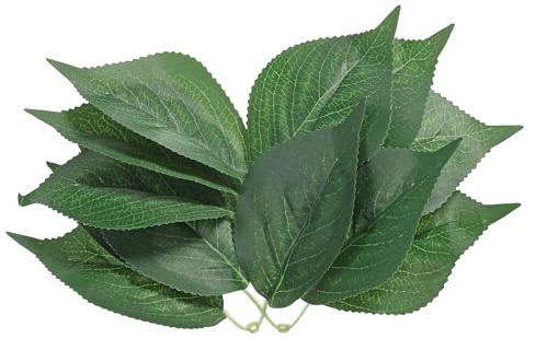 PATIKIL 3.15x11.02 Artificial Silk Hydrangea Leaf, 40 Pcs Artificial Green Fake Leaves