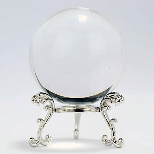 60/70/80 mm Kristallkugel, Fotografie, Glaskugel, Heimdekoration, Glaskugel, tolle Wahl for Heimdekoration (Color : Silver Base, Size : 80mm)