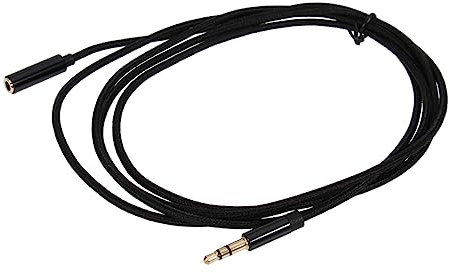 Gadpiparty Cavo di Prolunga Aux 3,5 Mm Maschio-Femmina 1,8 m Nero per Cuffie Audio Stereo, Compatibile Dispositivi Jack 3,5 Mm, per Ascolto Comfort Musica a Casa e Viaggi