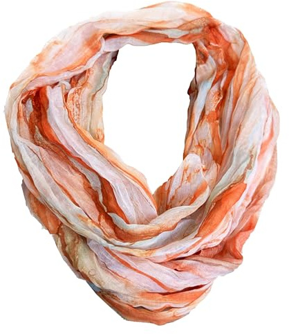 J26 Streifen Seide Glitzer Gold Fäden Sommer Frühling Loop Verlauf Regenbogen Rainbow Silk Uni Rundschal Schlauchschal Stola Schal leicht