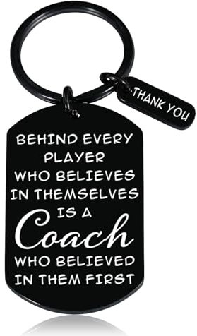 VANLOVEMAC Coach Wertschätzungsgeschenk Dankeschön-Schlüsselanhänger, Basketball-Trainer, Geschenk für Herren, Hockey, Baseball, Fußball, Volleyball, Team, Fitnesstrainer, Schwarz, Small