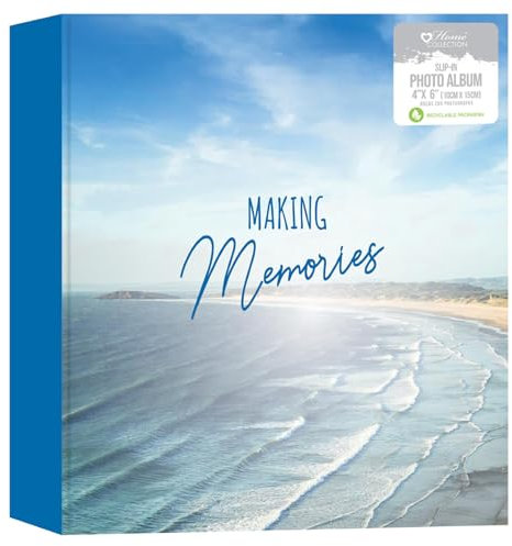 Home Collection Beach Design Slip In Memo Photo Album 200 Photos 4 x 6 Holiday Family 22 x 22cm